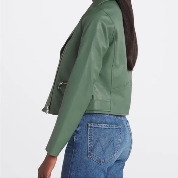 NWT Vero Moda Women’s Nicole Coated Vegan Leather Motorcycle Jacket - Picture 4 of 10